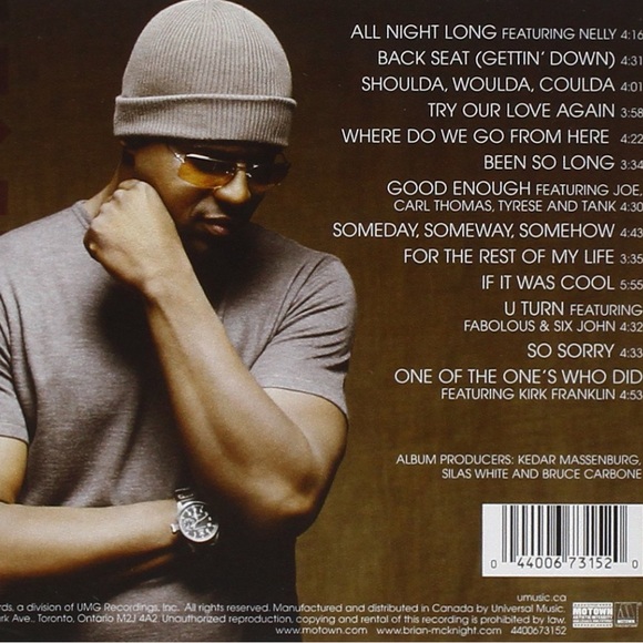 EUC, Brian McKnight’s CD “U-Turn “ his 7th album was released in 2003 by Motown! - Picture 5 of 6